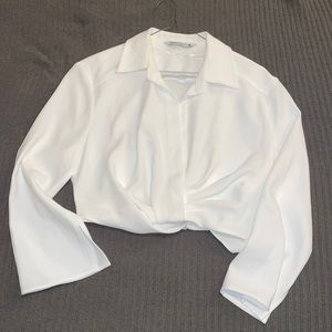 Cropped collars Women’s bell long sleeve shirt